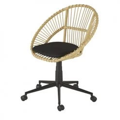 Maisons Du Monde Chaises De Bureau Enfant Chaise De Bureau à Roulettes En Métal Beige Et Noir