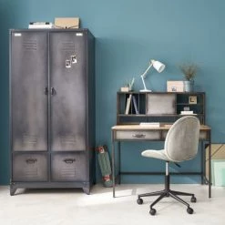 Maisons Du Monde Chaises De Bureau Enfant Chaise De Bureau à Roulettes Grise Et Métal Noir -Armoires enfant Soldes chaise de bureau a roulettes grise et metal noir 1000 14 14 225145 5