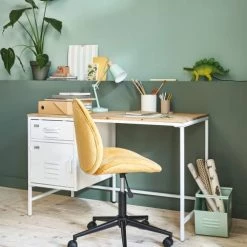 Maisons Du Monde Chaises De Bureau Enfant Chaise De Bureau à Roulettes Jaune Et Métal Noir -Armoires enfant Soldes chaise de bureau a roulettes jaune et metal noir 1000 13 13 225144 5