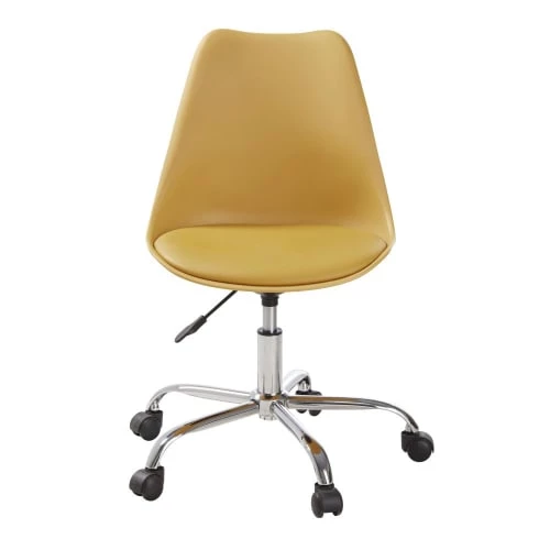 Maisons Du Monde Chaises De Bureau Enfant Chaise De Bureau à Roulettes Ocre 4 Maisons Du Monde Chaises De Bureau Enfant Chaise De Bureau à Roulettes Ocre – Image 2