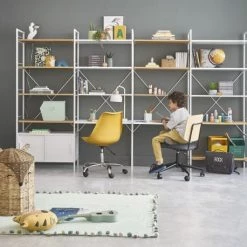 Maisons Du Monde Chaises De Bureau Enfant Chaise De Bureau Réglable Gris Anthracite Et Peuplier à Roulettes -Armoires enfant Soldes chaise de bureau reglable gris anthracite et peuplier a roulettes 1000 9 23 216011 10