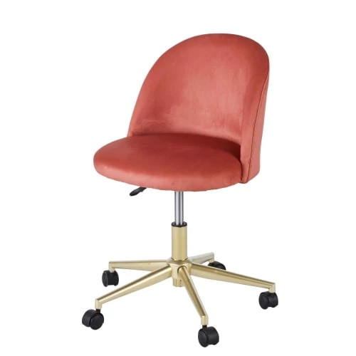 Maisons Du Monde Chaises De Bureau Enfant Chaise De Bureau Vintage à Roulettes En Velours Terracotta 3 Maisons Du Monde Chaises De Bureau Enfant Chaise De Bureau Vintage à Roulettes En Velours Terracotta