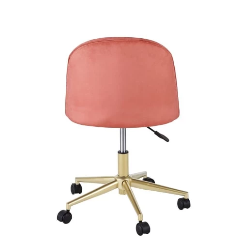 Maisons Du Monde Chaises De Bureau Enfant Chaise De Bureau Vintage à Roulettes En Velours Terracotta 5 Maisons Du Monde Chaises De Bureau Enfant Chaise De Bureau Vintage à Roulettes En Velours Terracotta – Image 3