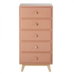 Maisons Du Monde Commodes Enfant Chiffonnier Vintage 5 Tiroirs Terracotta