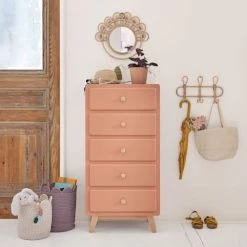 Maisons Du Monde Commodes Enfant Chiffonnier Vintage 5 Tiroirs Terracotta -Armoires enfant Soldes chiffonnier vintage 5 tiroirs terracotta 1000 6 1 205944 6
