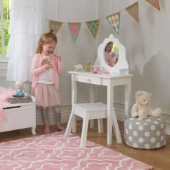 KidKraft Bureaux Enfant Coiffeuse En Bois Et Tabouret Pour Enfant -Armoires enfant Soldes coiffeuse en bois et tabouret pour enfant 2