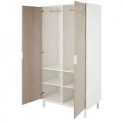 Maisons Du Monde Armoires Enfant Dressing 2 Portes Battantes Sculptées Blanche Et Beige -Armoires enfant Soldes dressing 2 portes battantes sculptees blanche et beige 1000 12 16 225721 2