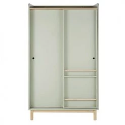Maisons Du Monde Armoires Enfant Dressing 2 Portes Coulissantes Verte Et Beige