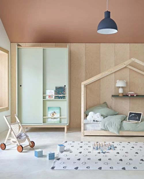 Maisons Du Monde Armoires Enfant Dressing 2 Portes Coulissantes Verte Et Beige 6 Maisons Du Monde Armoires Enfant Dressing 2 Portes Coulissantes Verte Et Beige – Image 4