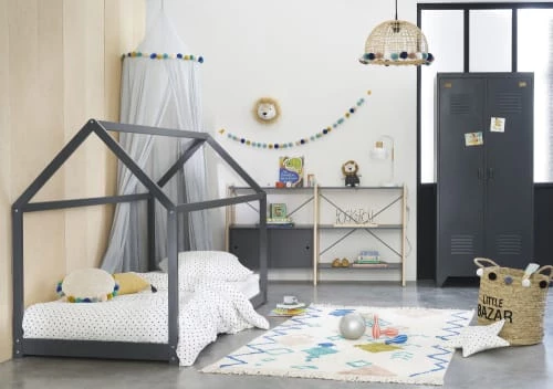 Maisons Du Monde Armoires Enfant Dressing 2 Portes En Métal Gris Anthracite 4 Maisons Du Monde Armoires Enfant Dressing 2 Portes En Métal Gris Anthracite – Image 2