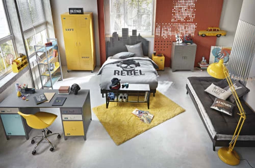 Maisons Du Monde Dressings Dressing à Roulettes 2 Portes En Métal Jaune 3 Maisons Du Monde Dressings Dressing à Roulettes 2 Portes En Métal Jaune – Image 2