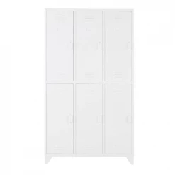 Maisons Du Monde Armoires Dressing Vestiaire Indus 6 Portes En Métal Blanc