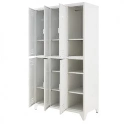 Maisons Du Monde Armoires Dressing Vestiaire Indus 6 Portes En Métal Blanc -Armoires enfant Soldes dressing vestiaire indus 6 portes en metal blanc 1000 12 0 193438 3