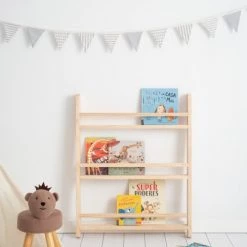 Crochetts Bibliothèques Et étagères Enfant Étagère à Livres Montessori Angela Pin Naturel -Armoires enfant Soldes etagere a livres montessori angela pin naturel 2