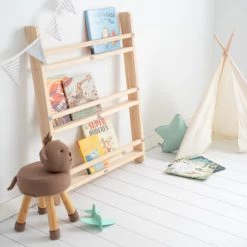 Crochetts Bibliothèques Et étagères Enfant Étagère à Livres Montessori Angela Pin Naturel -Armoires enfant Soldes etagere a livres montessori angela pin naturel 4