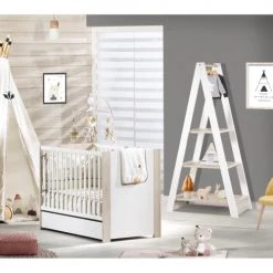 Sauthon Bibliothèques Et étagères Enfant Etagère Bibliothèque 170x90x45cm En Bois Blanc -Armoires enfant Soldes etagere bibliotheque 170x90x45cm en bois blanc 2