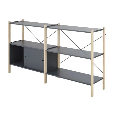 Maisons Du Monde Bibliothèques Et étagères Enfant Etagère Double 2 Portes Gris Anthracite 4 Maisons Du Monde Bibliothèques Et étagères Enfant Etagère Double 2 Portes Gris Anthracite – Image 2