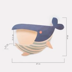 RNT By Really Nice Things Bibliothèques Et étagères Enfant Étagère En Bois De Bouleau Bleu Et Blanc Forme De Baleine. -Armoires enfant Soldes etagere en bois de bouleau bleu et blanc forme de baleine 2