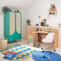 Maisons Du Monde Bibliothèques Et étagères Enfant Etagère En Rotin Et Bois De Sapin Beige -Armoires enfant Soldes etagere en rotin et bois de sapin beige 1000 3 18 226256 4