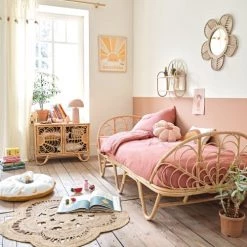 Maisons Du Monde Bibliothèques Et étagères Enfant Etagère En Rotin Et Bois De Sapin Beige -Armoires enfant Soldes etagere en rotin et bois de sapin beige 1000 3 18 226256 5
