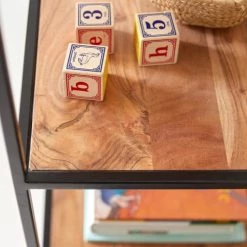 Tikamoon Bibliothèques Et étagères Enfant Etagère Enfant En Acacia Massif Et Métal -Armoires enfant Soldes etagere enfant en acacia massif et metal 2