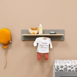 Bopita Bibliothèques Et étagères Enfant Étagère Gris Naturel Naturel -Armoires enfant Soldes etagere gris naturel naturel 5