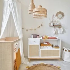 Maisons Du Monde Bibliothèques Et étagères Enfant Etagère Murale En Rotin Et Bois De Sapin Beige -Armoires enfant Soldes etagere murale en rotin et bois de sapin beige 1000 4 19 226257 4