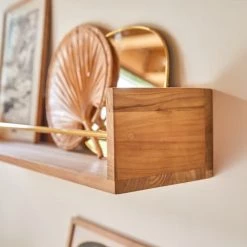 Tikamoon Bibliothèques Et étagères Enfant Etagère Murale Enfant En Teck Massif 100 Cm -Armoires enfant Soldes etagere murale enfant en teck massif 100 cm 7