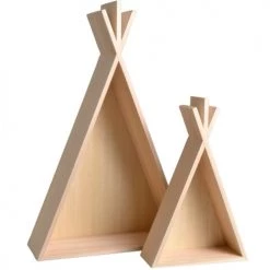 Artemio Bibliothèques Et étagères Enfant Étagères En Bois Enfant Tipi H45cm Et H26cm