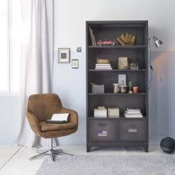 Maisons Du Monde Chaises De Bureau Fauteuil De Bureau En Suédine Marron -Armoires enfant Soldes fauteuil de bureau en suedine marron 1000 14 1 143460 9