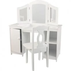 KidKraft Bureaux Enfant Grande Coiffeuse Effet Bois Blanc