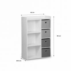 Alice's Garden Bibliothèques Et étagères Enfant Meuble De Rangement Pour Enfant, Blanc -Armoires enfant Soldes meuble de rangement pour enfant blanc 23