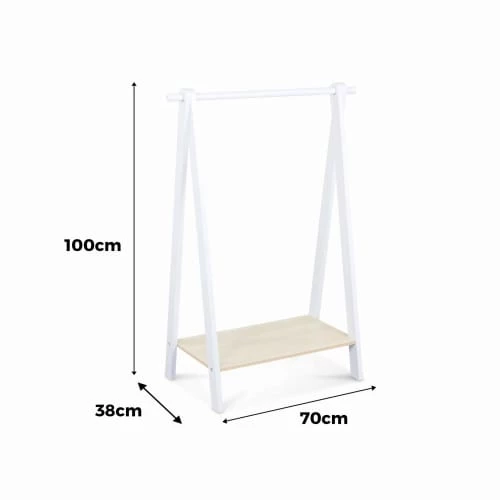 Alice's Garden Armoires Enfant Penderie Pour Enfant En Bois Massif En Pin Naturel Blanc 7 Alice's Garden Armoires Enfant Penderie Pour Enfant En Bois Massif En Pin Naturel Blanc – Image 5