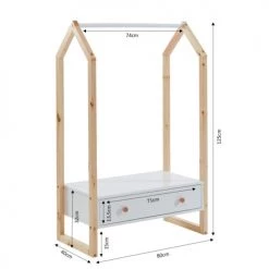 Baita Armoires Enfant Portant Blanc 1 Tiroir -Armoires enfant Soldes portant blanc 1 tiroir 5